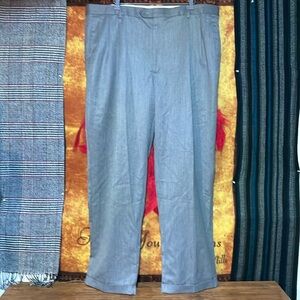 JOSEPH & FEISS-men’s gray/silver wool blend pleated straight leg dress pants
